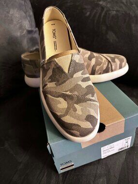 Toms Alpargata Mallow Taupe Grey Forest Camo Print